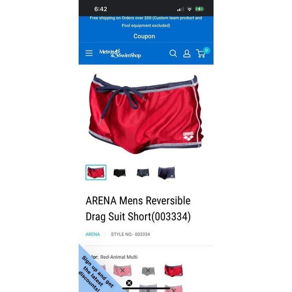 Arena Reversible Drag Suit Short / Size-28 - Picture 11 of 12